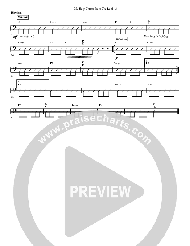 My Help Comes From The Lord Rhythm Chart (G3 Worship)