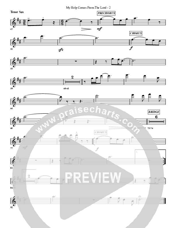 My Help Comes From The Lord Tenor Sax 2 (G3 Worship)