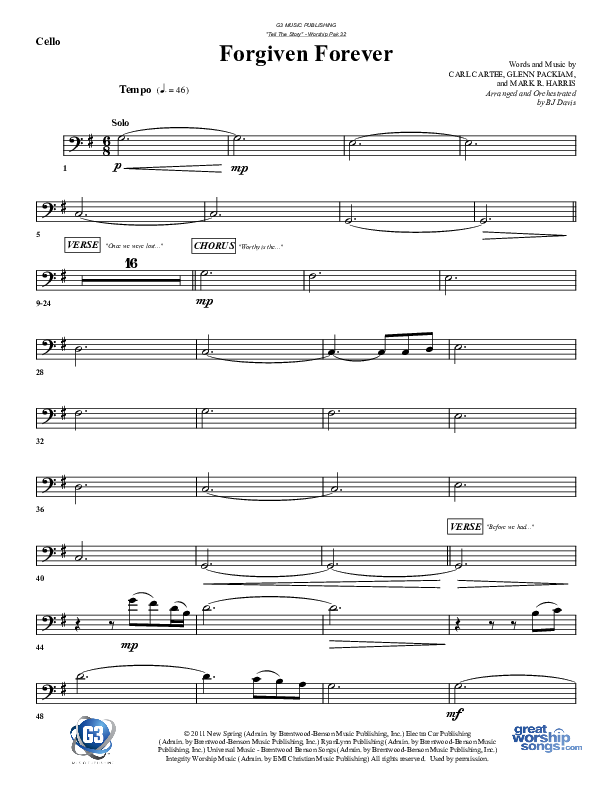 Forgiven Forever Cello (G3 Worship)