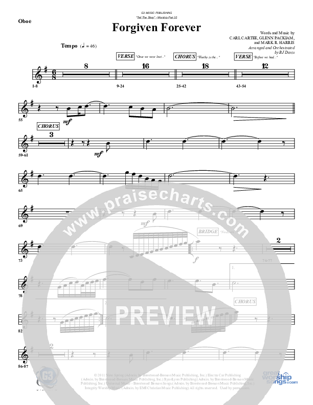Forgiven Forever Oboe (G3 Worship)