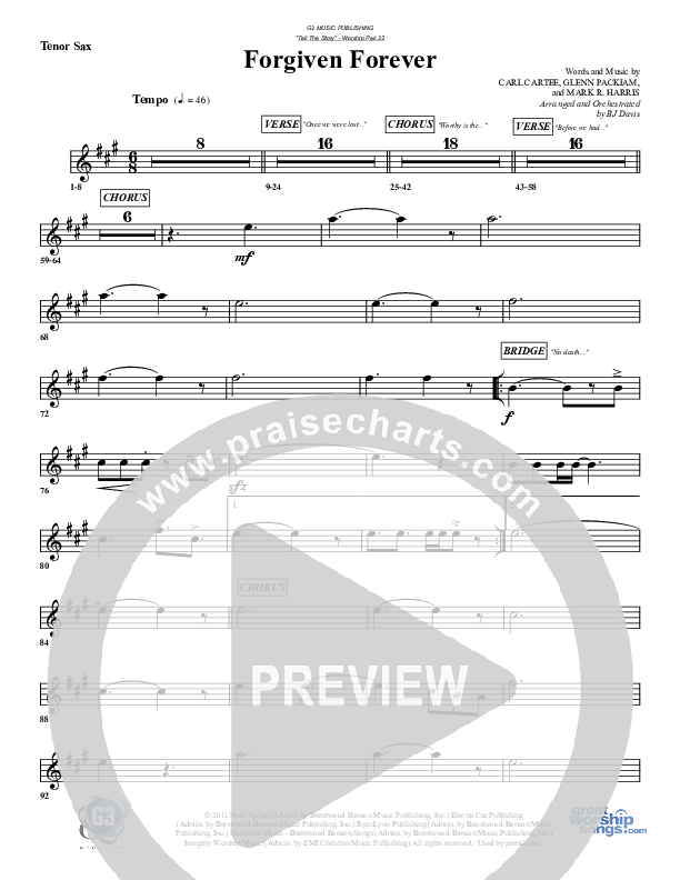 Forgiven Forever Tenor Sax 2 (G3 Worship)