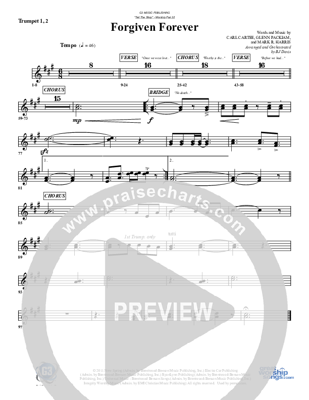 Forgiven Forever Trumpet 1,2 (G3 Worship)