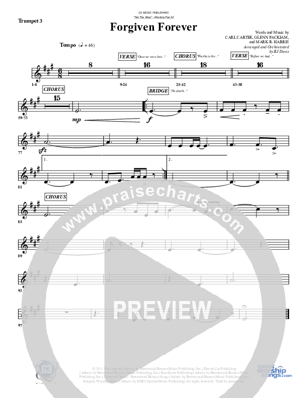 Forgiven Forever Trumpet 3 (G3 Worship)