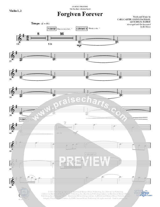 Forgiven Forever Violin 1/2 (G3 Worship)
