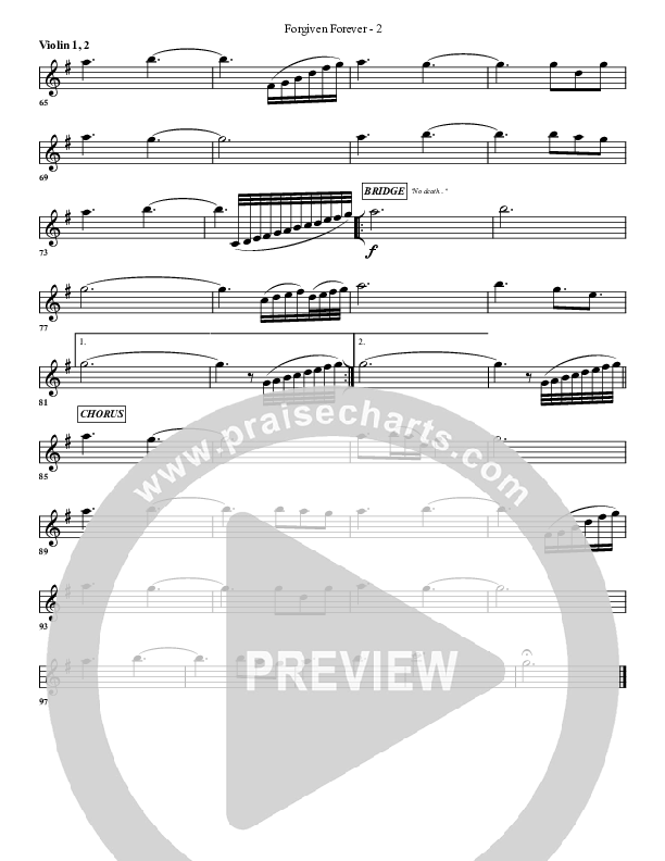 Forgiven Forever Violin 1/2 (G3 Worship)
