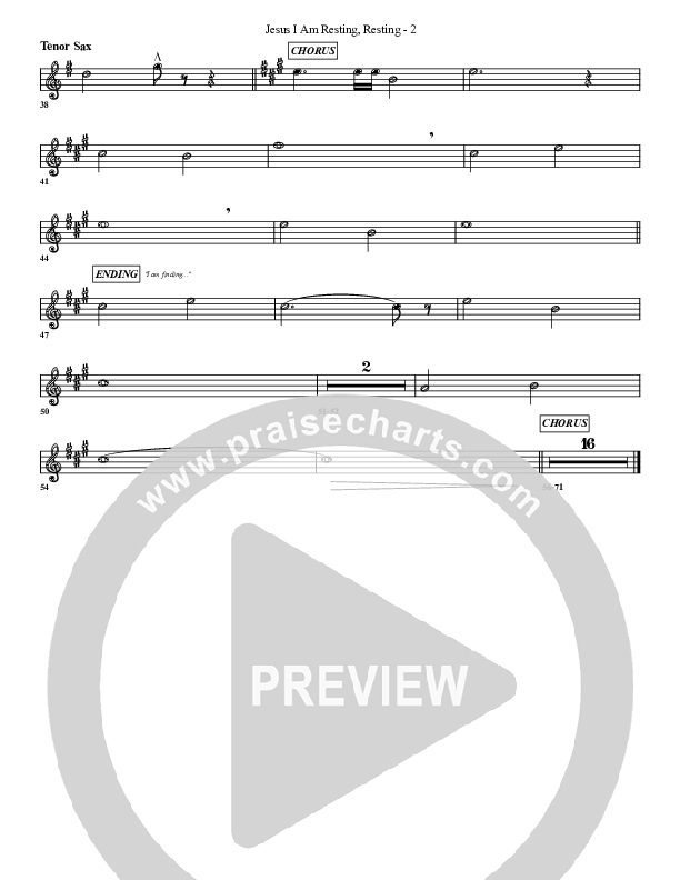 Jesus I Am Resting Resting Tenor Sax 2 (G3 Worship)