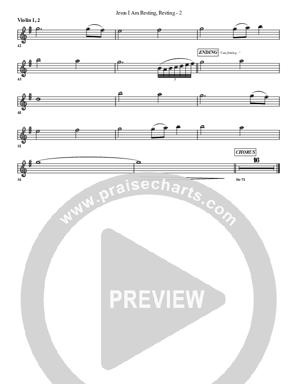 Jesus I Am Resting Resting Violin 1/2 (G3 Worship)