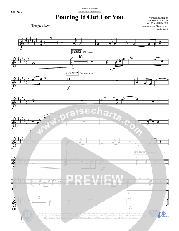 Pouring It Out For You Alto Sax (G3 Worship)
