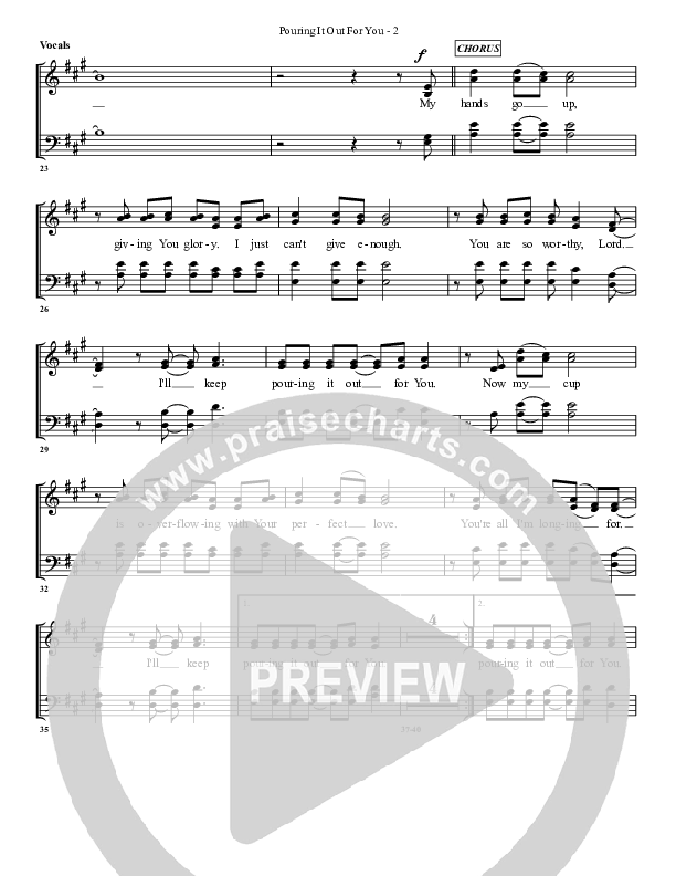 Pouring It Out For You Choir Sheet (G3 Worship)