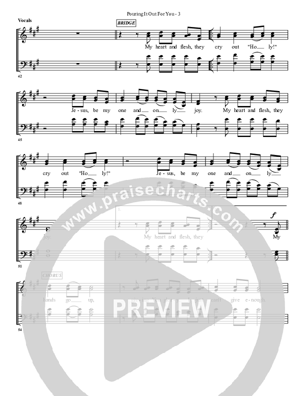 Pouring It Out For You Choir Sheet (G3 Worship)