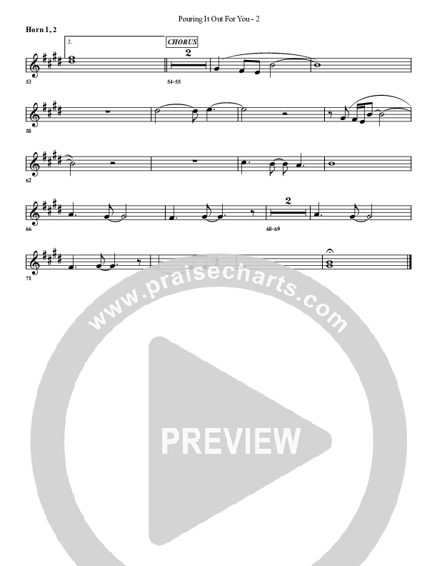Pouring It Out For You French Horn 1/2 (G3 Worship)