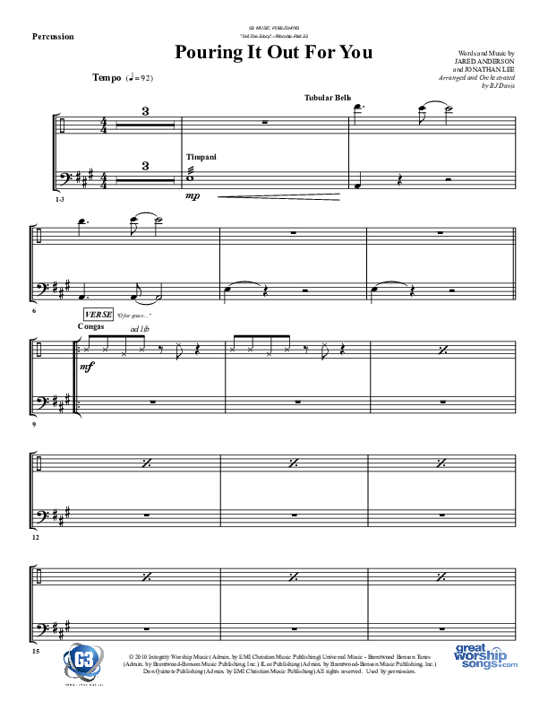 Pouring It Out For You Percussion (G3 Worship)