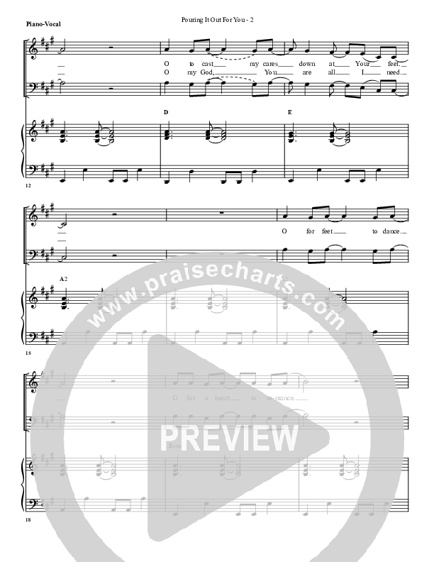 Pouring It Out For You Piano/Vocal (G3 Worship)