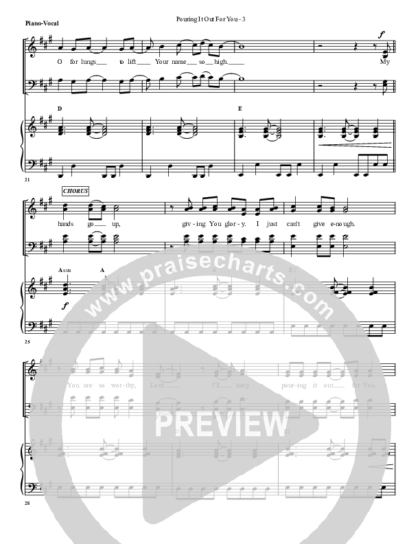 Pouring It Out For You Piano/Vocal (G3 Worship)