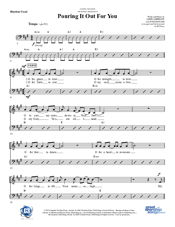 Pouring It Out For You Rhythm/Vocal (G3 Worship)