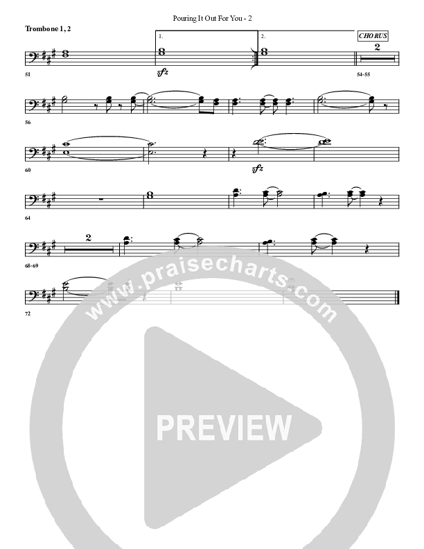 Pouring It Out For You Trombone 1/2 (G3 Worship)