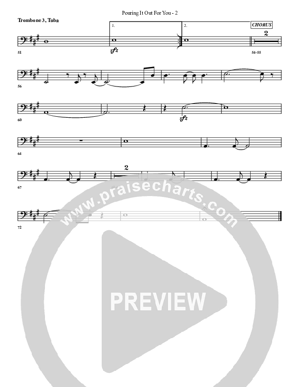 Pouring It Out For You Trombone 3/Tuba (G3 Worship)