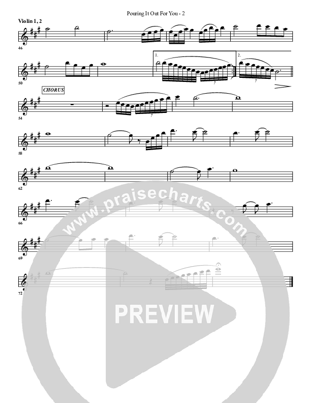 Pouring It Out For You Violin 1/2 (G3 Worship)