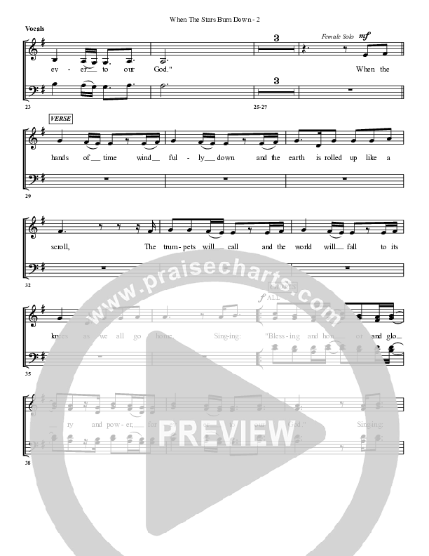 When The Stars Burn Down Choir Sheet (G3 Worship)