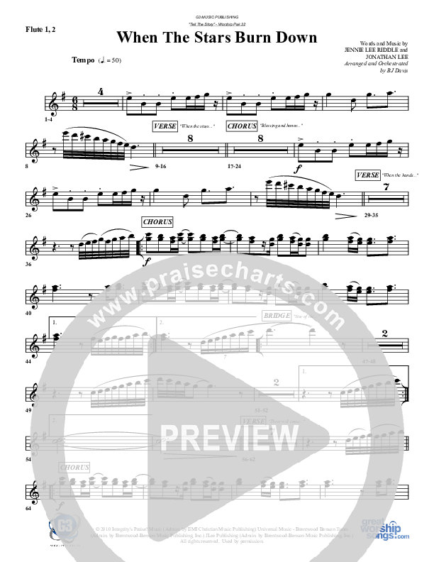 When The Stars Burn Down Flute 1/2 (G3 Worship)