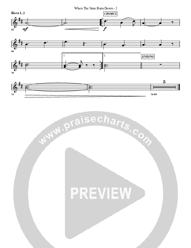 When The Stars Burn Down French Horn 1/2 (G3 Worship)