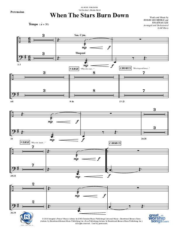 When The Stars Burn Down Percussion (G3 Worship)