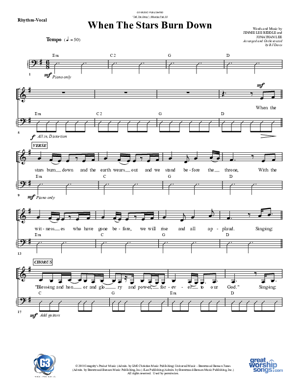 When The Stars Burn Down Rhythm/Vocal (G3 Worship)