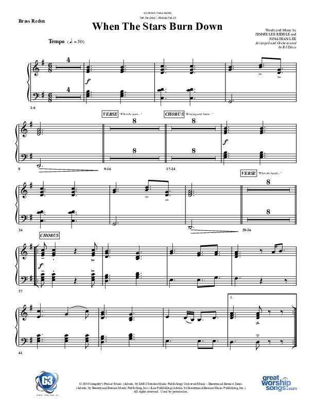 When The Stars Burn Down Synth Brass (G3 Worship)