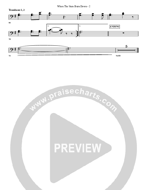 When The Stars Burn Down Trombone 1/2 (G3 Worship)