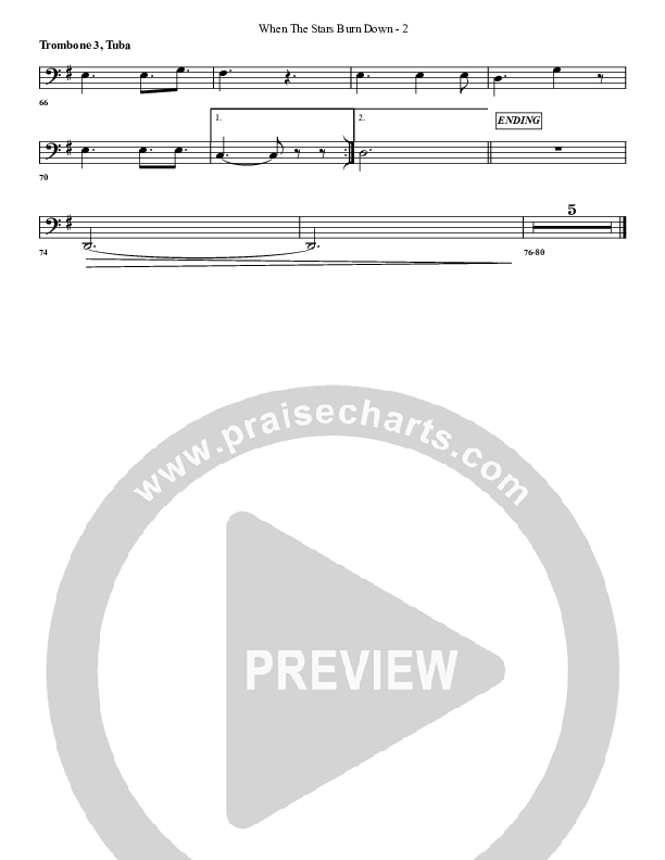 When The Stars Burn Down Trombone 3/Tuba (G3 Worship)