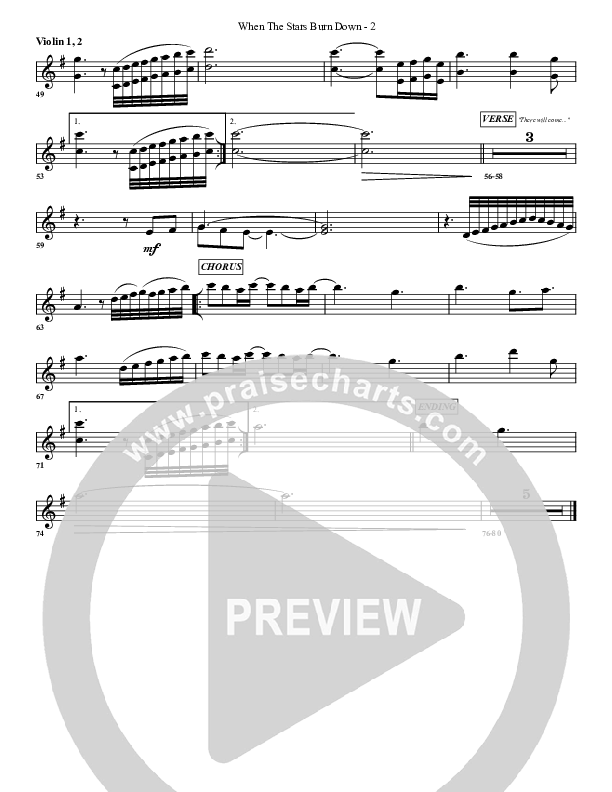 When The Stars Burn Down Violin 1/2 (G3 Worship)