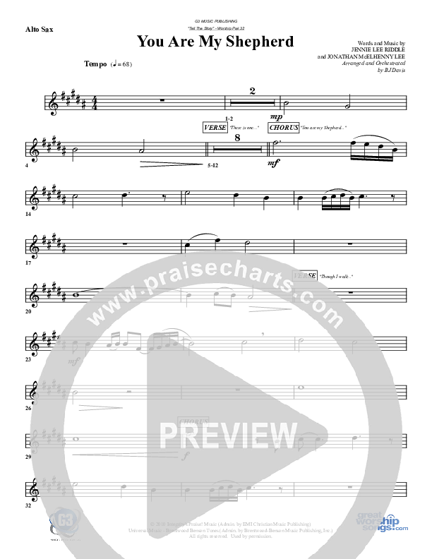 You Are My Shepherd Alto Sax (G3 Worship)