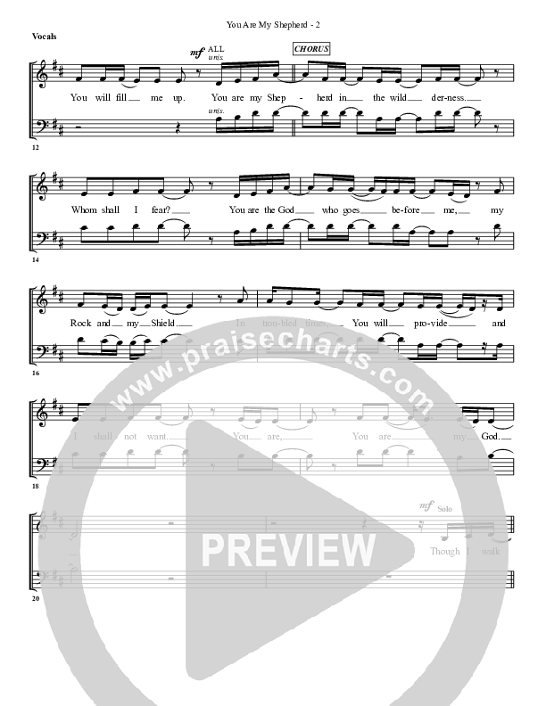 You Are My Shepherd Choir Sheet (G3 Worship)