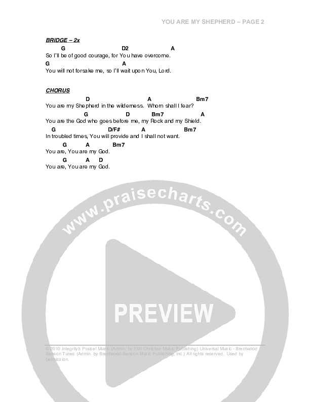 You Are My Shepherd Chords & Lyrics (G3 Worship)