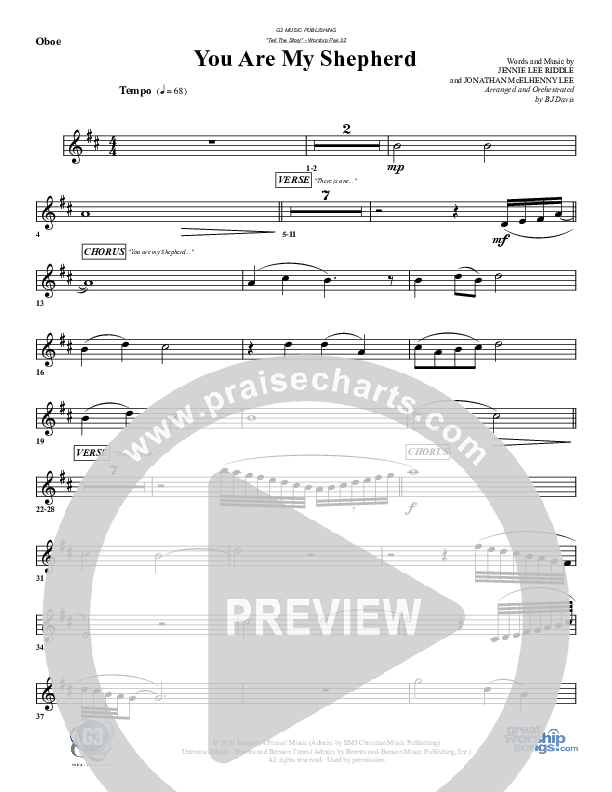 You Are My Shepherd Oboe (G3 Worship)