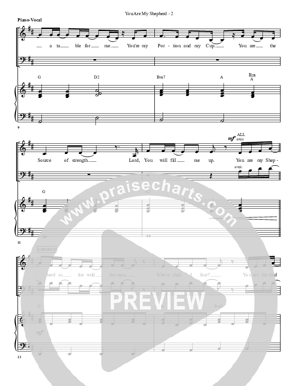 You Are My Shepherd Piano/Vocal & Lead (G3 Worship)
