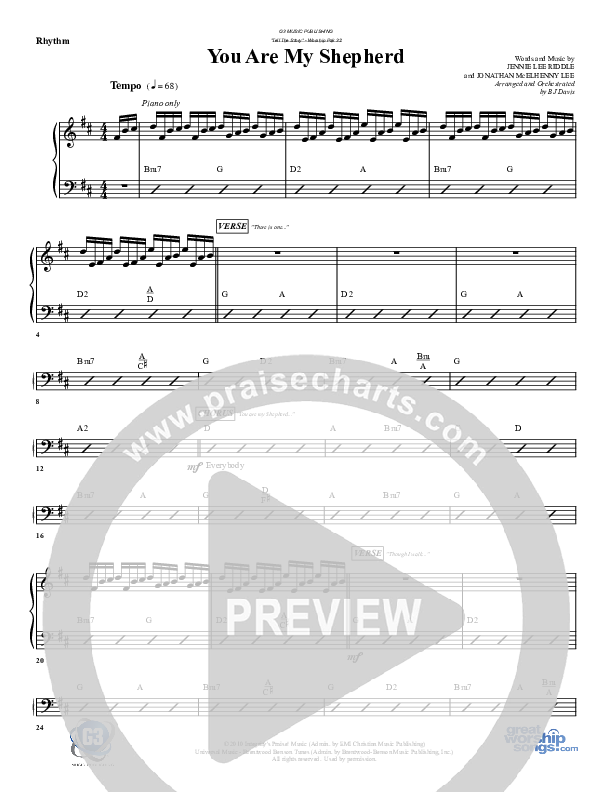 You Are My Shepherd Rhythm Chart (G3 Worship)