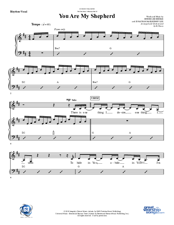 You Are My Shepherd Rhythm/Vocal (G3 Worship)