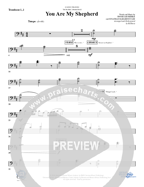 You Are My Shepherd Trombone 1/2 (G3 Worship)