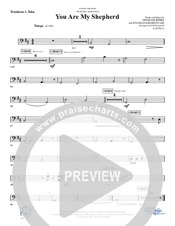 You Are My Shepherd Trombone 3/Tuba (G3 Worship)