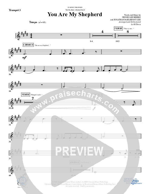 You Are My Shepherd Trumpet 3 (G3 Worship)