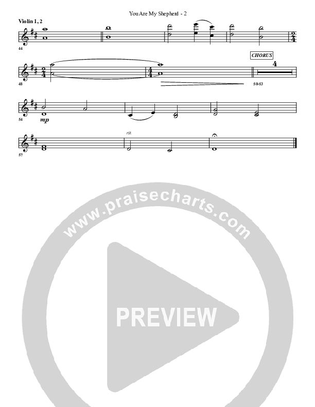 You Are My Shepherd Violin 1/2 (G3 Worship)