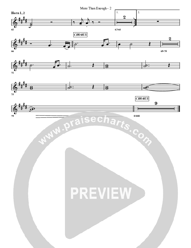 More Than Enough French Horn 1/2 (G3 Worship)
