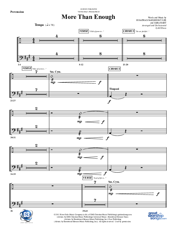 More Than Enough Percussion (G3 Worship)