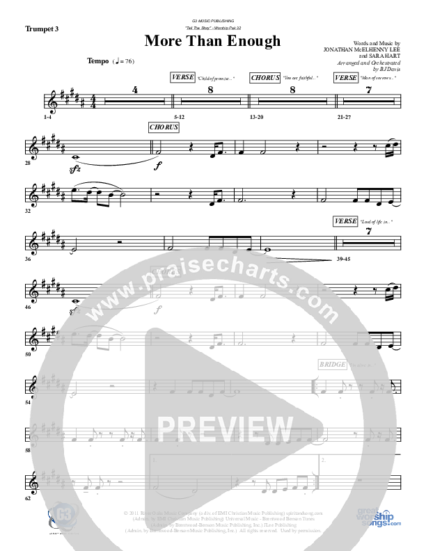 More Than Enough Trumpet 3 (G3 Worship)