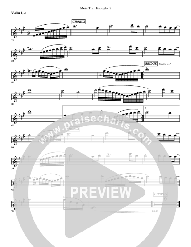 More Than Enough Violin 1/2 (G3 Worship)