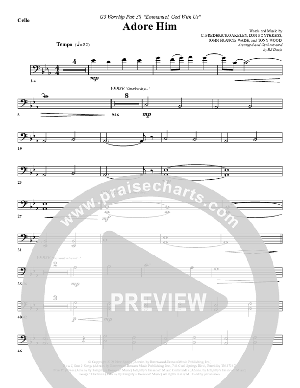 Adore Him Cello (G3 Worship)