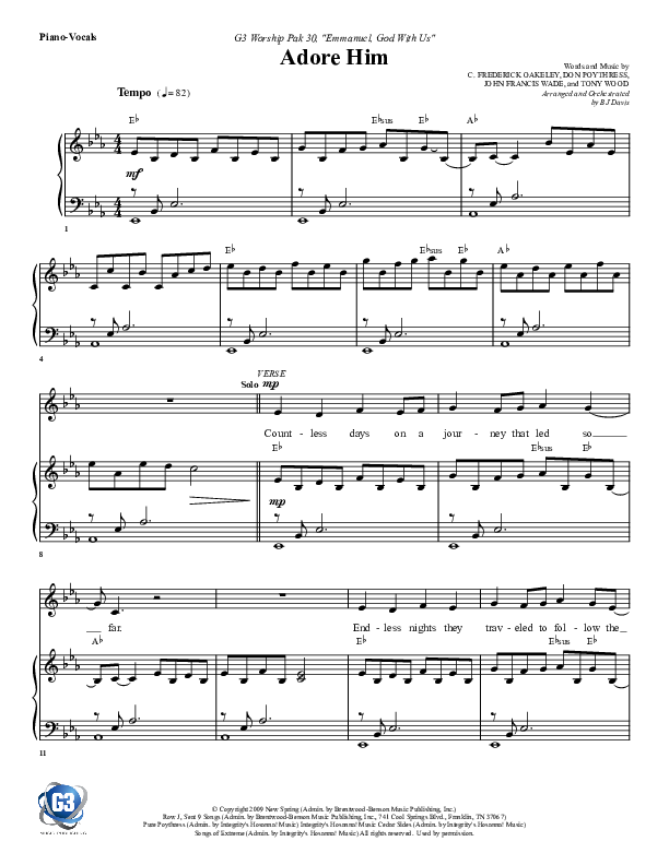 Adore Him Piano/Vocal (G3 Worship)