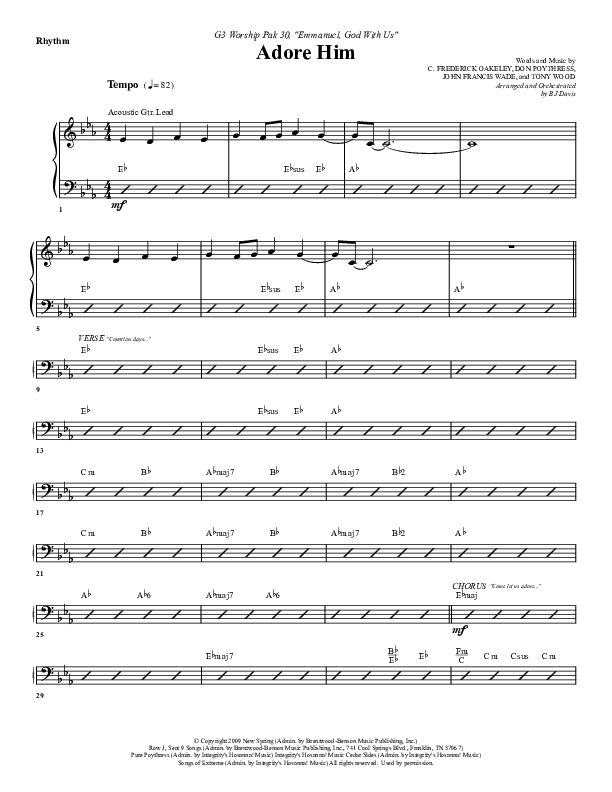 Adore Him Rhythm Chart (G3 Worship)
