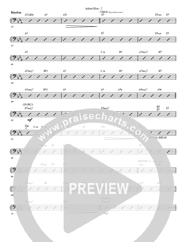 Adore Him Rhythm Chart (G3 Worship)